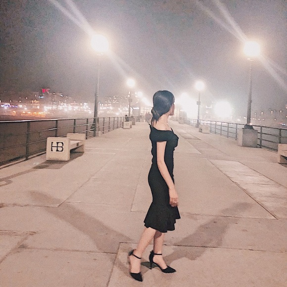 Women’s Off Shoulder Sheath Party Dress - Picture 6 of 6